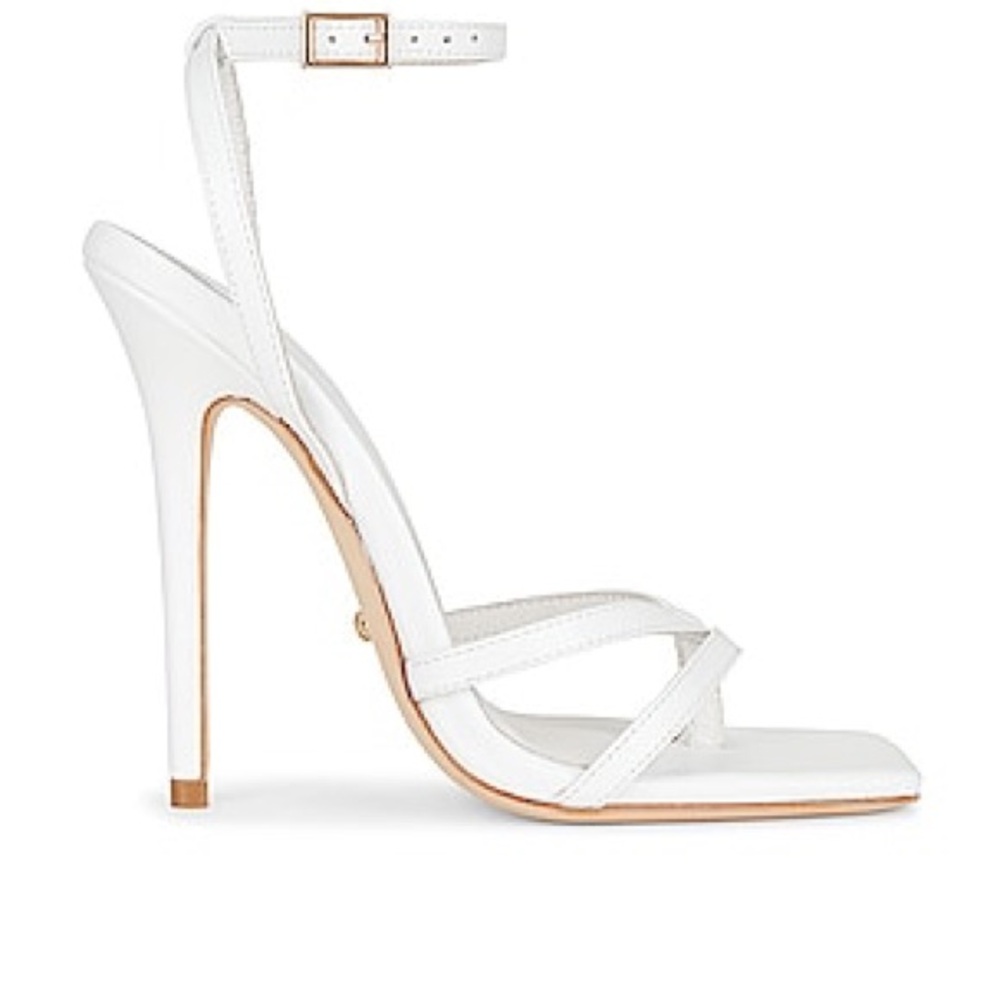 REVOLVE White Stiletto Heels with Strappy Design brand new